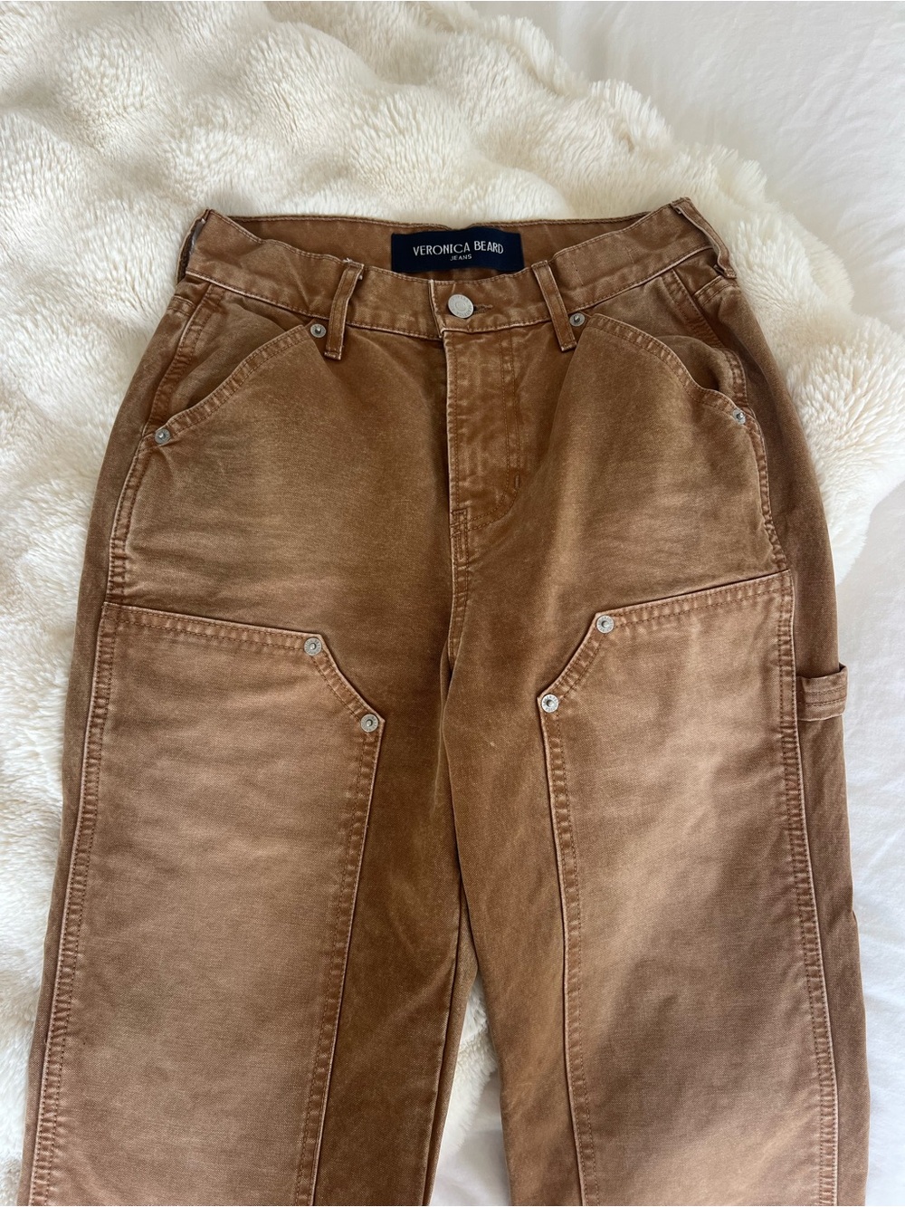 Veronica Beard Brown Relaxed Carpenter Jeans